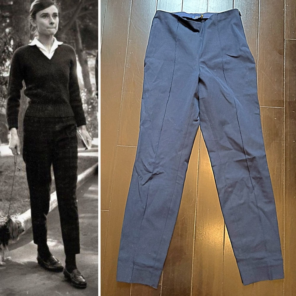 🌊sold🌊Polo by Ralph Lauren navy Blue Cropped equestrian Ankle Pants size 4